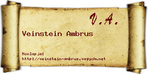 Veinstein Ambrus névjegykártya