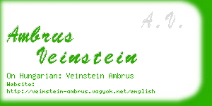 ambrus veinstein business card